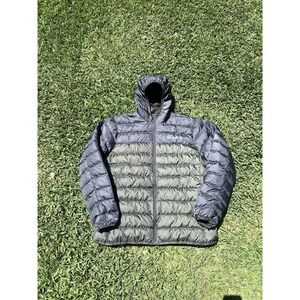 Eddie Bauer Cirrus Lite EB650 Down Puffer Men's XL Hooded Full Zip Gray Green
